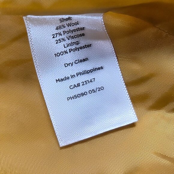 Talbots Blazer Womens 10 Yellow Gold Wool Blend Preppy Academia Career Jacket - Picture 4 of 11